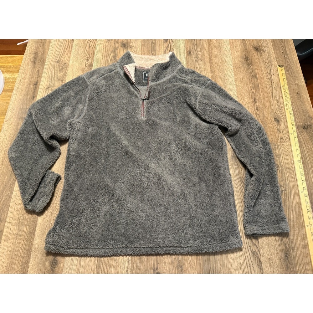 Trinity Sweater, Men's Size XL, Gray, Sherpa, Pullover, 1/4 Zip Up